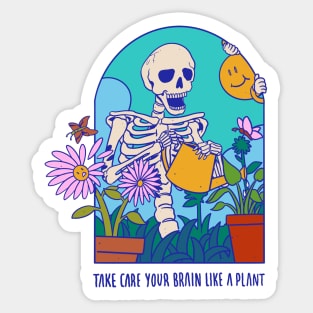 Take Care Your Brain Like a Plant Sticker